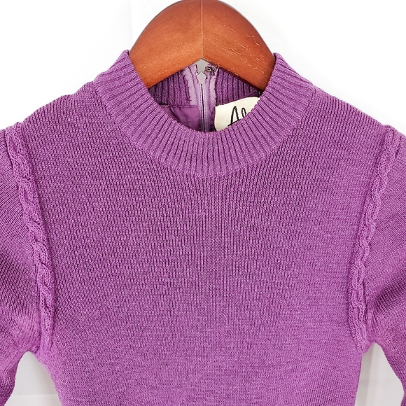 Vintage Alvin's Wool Dress Purple Size 8 - Picture 4 of 15